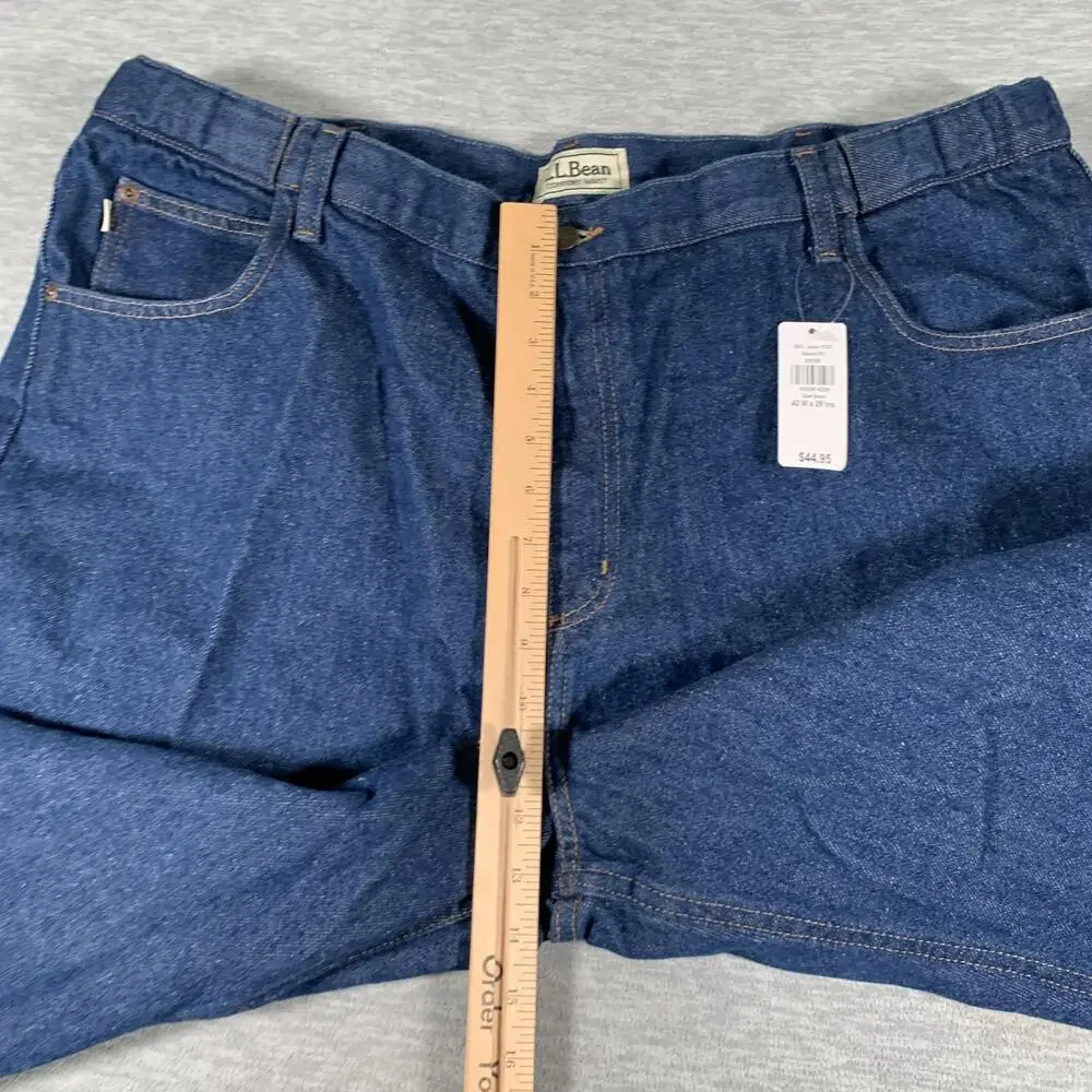 L.L.Bean Jeans Mens 42x29 Blue Comfort Waist Relaxed Straight Leg Denim 5 Pocket